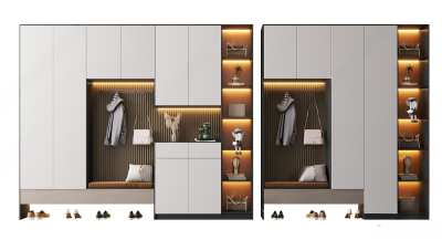 现代玄关鞋柜3D模型下载